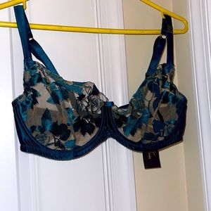 Dita Von Tease Rosabelle Teal Satin Bra